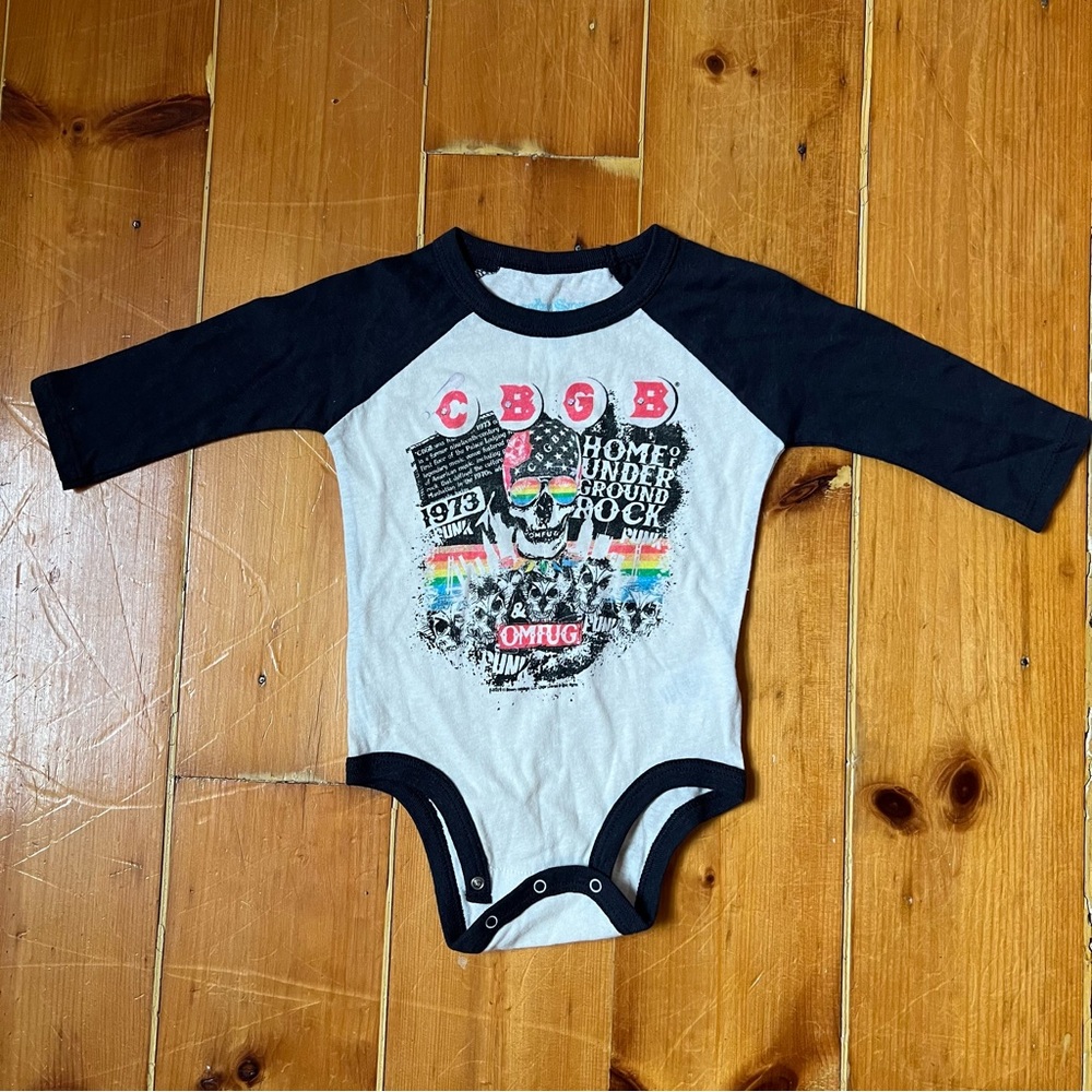 NWOT Rowdy Sprout CBGB Long Sleeve Onesie - 3-6 months